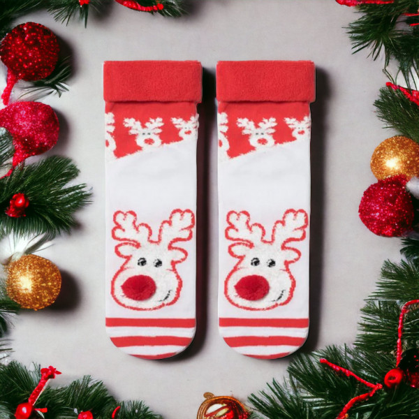 Conte Women's Socks New Year Χριστουγεννιάτικες Κάλτσες Τάρανδος λευκό 36-39 19C-71C