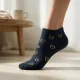 Oemen  Γυναικείες Βαμβακερές fashion κάλτσες μέχρι τον αστράγαλο No35-41 μαυρες με σχέδιο χρυσές καρδούλες MY9003 BLACK HEARTS