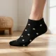 Oemen  Γυναικείες Βαμβακερές fashion κάλτσες μέχρι τον αστράγαλο No35-41  μαυρες με σχέδιο χρυσαφί βούλες  MY9003 gold dots 