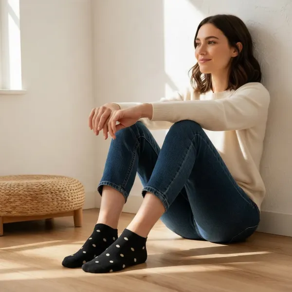 Oemen  Γυναικείες Βαμβακερές fashion κάλτσες μέχρι τον αστράγαλο No35-41  μαυρες με σχέδιο χρυσαφί βούλες  MY9003 gold dots 