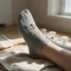 Oemen  Γυναικείες Βαμβακερές fashion κάλτσες μέχρι τον αστράγαλο No35-41 γκρί με σχέδιο γατούλα MY9003 GREY CAT