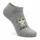 Oemen  Γυναικείες Βαμβακερές fashion κάλτσες μέχρι τον αστράγαλο No35-41 γκρί με χρυσό σχέδιο γάτα  MY9002 CAT GREY