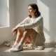 Oemen  Γυναικείες Βαμβακερές fashion κάλτσες μέχρι τον αστράγαλο No35-41 λευκές με σχέδιο γάτα  MY9002 WHITE CAT