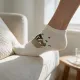 Oemen  Γυναικείες Βαμβακερές fashion κάλτσες μέχρι τον αστράγαλο No35-41 λευκές με σχέδιο γάτες  MY9003 CATS DANCING
