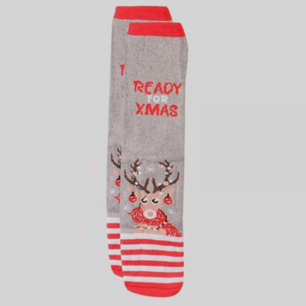 Happy New Year Socks Χριστουγεννιάτικo Δώρο Κάλτσες Στολισμένος Τάρανδος 2023