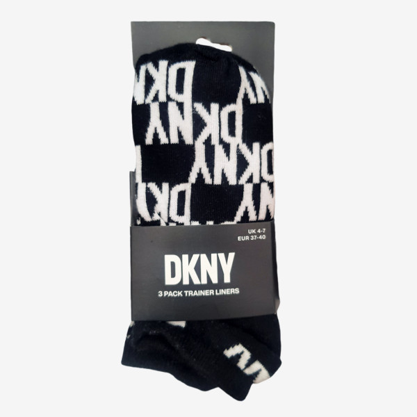 DKNY Γυναικείες Βαμβακερές χαμηλές Κάλτσες Σετ 3τεμ Μαύρο-Λευκό-Γκρί S4-0296T Νο 37-40