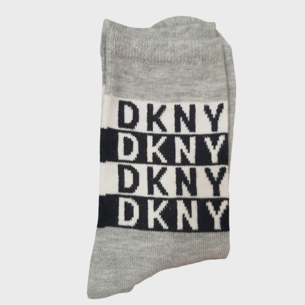 DKNY Γυναικείες Βαμβακερές Κάλτσες Ψηλές Σετ 3τεμ Γκρί-Μαύρο S4-0301 Νο 37-40