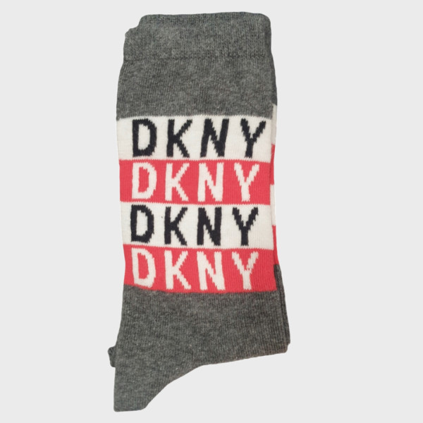 DKNY Γυναικείες Βαμβακερές Κάλτσες Ψηλές Σετ 3τεμ Γκρί-Μαύρο S4-0301 Νο 37-40