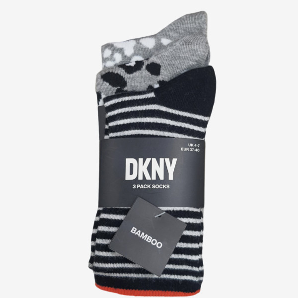 DKNY Γυναικείες Λεοπάρ - Ριγέ ψηλές  Κάλτσες από βαμβάκι για αθλητικό παπούτσι S4-0330 γκρί