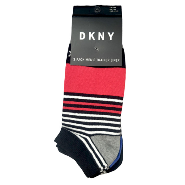 DKNY Αντρικές Κάλτσες Κοντές Πακέτο 3 τεμαχίων Μπλέ Λάιμ Κόκκινο S5-6210T Νο 40-45