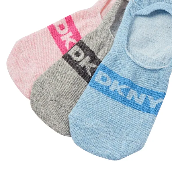 DKNY Γυναικείες Βαμβακερές χαμηλές Κάλτσες no show socks Σετ 3τεμ διάφορα χρώματα ροζ,γκρι,γαλάζιο  S4-0424 Νο 37-40
