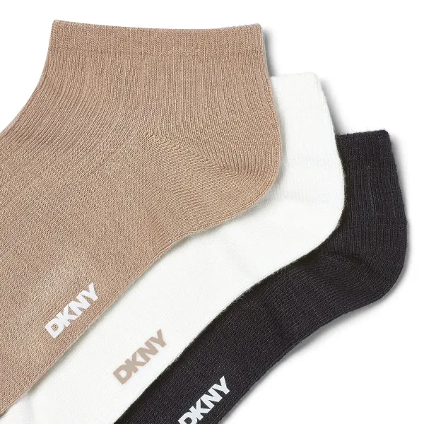 DKNY Γυναικείες Βαμβακερές χαμηλές Κάλτσες  Σετ 3τεμ διάφορα χρώματα λευκό,μπέζ,μαύρο  S4-0567 Νο 37-40
