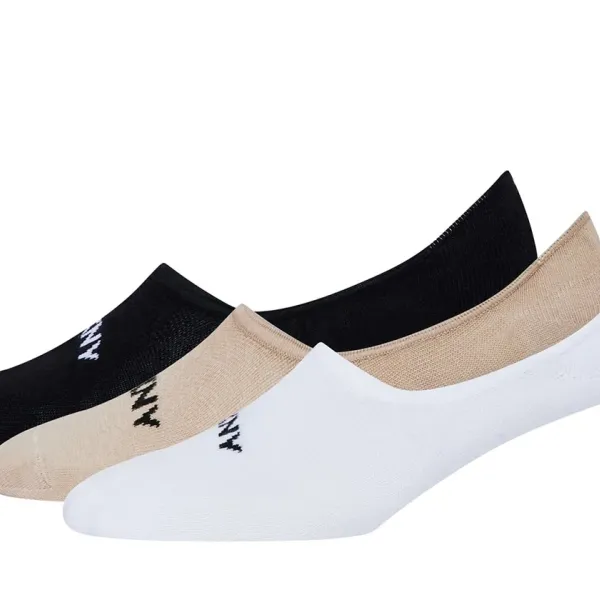 DKNY Γυναικείες Βαμβακερές χαμηλές Κάλτσες no show socks Σετ 3τεμ διάφορα χρώματα λευκό,μαύρο,μπέζ   S4-0561 Νο 37-40