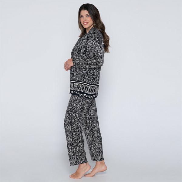 Luna Lucy Pyjama Loungewear Set Γυναικεία Πυτζάμα Σετ Μαύρο 85203