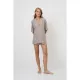 Aruelle Γυναικείο μπεζ Καλοκαιρινό Σετ 100% Viscose Babydoll με πουκαμισο & σορτς σχέδιo leopard Lumielle
