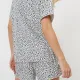 Aruelle Γυναικείο Λευκό Καλοκαιρινό Σετ 100% Viscose Babydoll με πουκαμισο & σορτς σχέδιo leopard Beatrich