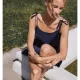 Aruelle Γυναικείο Καλοκαιρινό Σετ Πυτζάμα Babydoll τιραντάκι ρυθμιζόμενο και σορτς σε στυλ σατεν 100% βισκοζη μπλέ σκουρο CRESSIDA