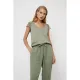 Aruelle Γυναικείο σετ πιτζάμας Viscose  χακί πολυτελείας top & παντελόνι μακρύ Odelia pajama long