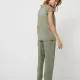 Aruelle Γυναικείο σετ πιτζάμας Viscose  χακί πολυτελείας top & παντελόνι μακρύ Odelia pajama long