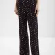 DKNY Γυναικείο set πιτζάμας viscose μαύρη με κόκκινα & ροζ χείλη πουκάμισο με κουμπιά &  παντελόνι ίσιο YI90084