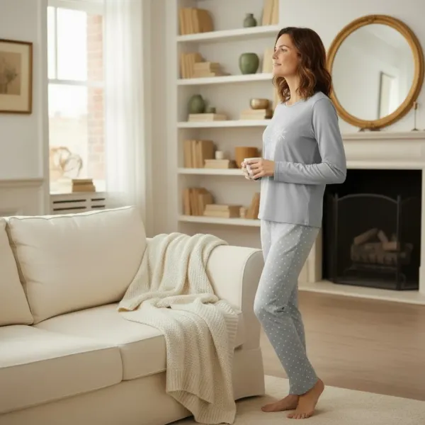 Mihra homewear γυναικεία χριστουγεννιάτικη γκρί grey  βελουτέ πιτζάμα πολυτελείας με φανταστικές κεντημένες νιφάδες χιονιού Let it snow 19102-22