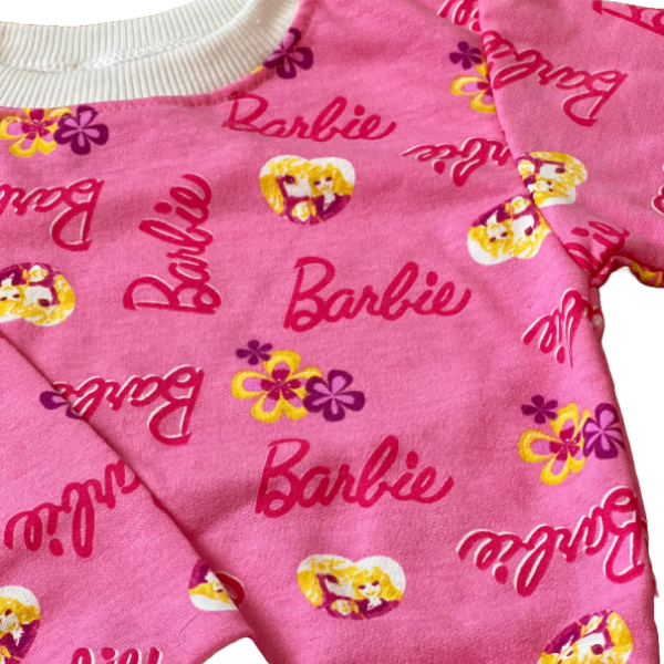 Barbie Παιδική Ρoζ Σκούρο Πυτζάμα Βαμβακερή Φούτερ με την Barbie 
