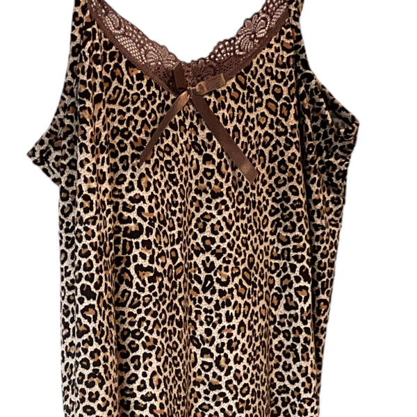 B&B Γυναικείο  Νυχτικό με Τιραντάκι Κοντό και λεπτομέρειες Animal Print Viscose Βισκόζη 2113045