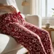 Rinda Mood Γυναικείο Παντελόνι Πυτζάμας Fleece Κόκκινη με Αστεράκια Mix & Match Rinda.Red.Stars