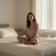 Γυναικεία Lingerie σατέν  Ροζ πιτζάμα με σατέν κουμπιά & δαντέλα πολυτελείας στο τελείωμα & ίσιο παντελόνι DM7066 Pink