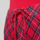 Ralph Lauren Γυναικείο set πιτζάμας κόκκινη μπλούζα με κουμπιά & κόκκινο καρώ παντελόνι ILN92466F