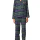 Ralph Lauren Γυναικείο set βαμβακερό πιτζάμας πράσινο με μωβ καρώ πουκάμισο με κουμπιά &  καρώ παντελόνι ILN92374F