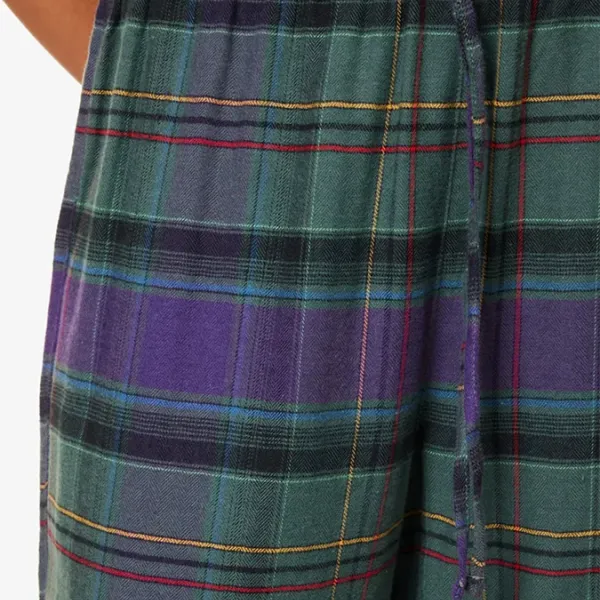 Ralph Lauren Γυναικείο set βαμβακερό πιτζάμας πράσινο με μωβ καρώ πουκάμισο με κουμπιά &  καρώ παντελόνι ILN92374F