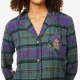 Ralph Lauren Γυναικείο set βαμβακερό πιτζάμας πράσινο με μωβ καρώ πουκάμισο με κουμπιά &  καρώ παντελόνι ILN92374F