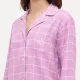 Ralph Lauren Γυναικείο set βαμβακερό πιτζάμας μωβ καρώ πουκάμισο με κουμπιά &  καρώ παντελόνι ILN92364