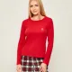 Ralph Lauren Γυναικείο set πιτζάμας Κόκκινη μπλούζα με logo &  καρώ παντελόνι ILN72458F