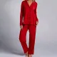 Ralph Lauren Γυναικείο set βαμβακερό πιτζάμας κόκκινο πουκάμισο με κουμπιά &  κόκκινο παντελόνι ILN72383F