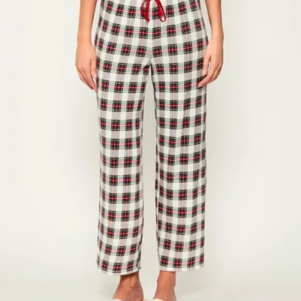 Ralph Lauren Γυναικείο set πιτζάμας Κόκκινη μπλούζα με καρώ logo &  καρώ  παντελόνι ILN92384F