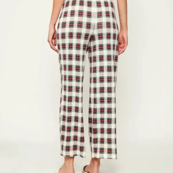 Ralph Lauren Γυναικείο set πιτζάμας Κόκκινη μπλούζα με καρώ logo &  καρώ  παντελόνι ILN92384F