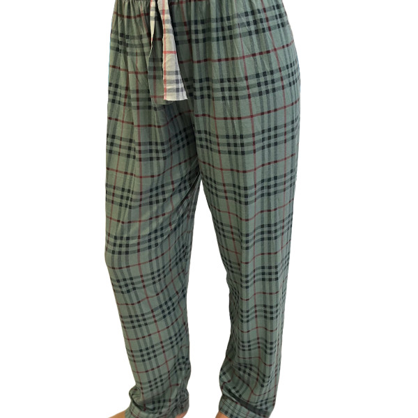 Rinda Mood Γυναικείο ζεστό Παντελόν Καρό πράσινο μέντα Plus Size Mix & Match Rinda.MINT το κάτω μέρος της Πυτζάμας 