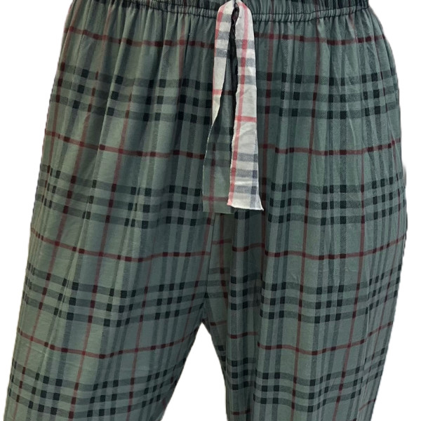 Rinda Mood Γυναικείο ζεστό Παντελόν Καρό πράσινο μέντα Plus Size Mix & Match Rinda.MINT το κάτω μέρος της Πυτζάμας 