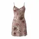 Blackspade Γυναικείο Saten Σατέν Floral ροζ νυχτικό μέχρι το γόνατο V με ιδιαίτερο κόψιμο χιαστί & ρυθμιζόμενες τιράντες 68216