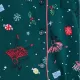 Kate Spade Γυναικείο set πιτζάμας πράσινο με κόκκινες & ροζ λεπτομέρειες christmas  πουκάμισο με κουμπιά & ιδιο παντελόνι KSI82765F