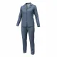 Triumph Γυναικεία Πιτζάμα απο Eco vero ύφασμα 100% viscose με Κουμπιά & Μακρύ Παντελόνι  Sea Blue με γεωμετρικά μικροσχέδια Boyfriend Fit PW 10225082 M031/W3