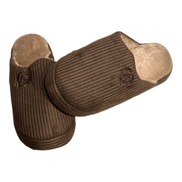 Ανδρικές Χειμερινές Κλασικές Παντόφλες Σπιτιού με Άνετο Πάτο slippers-brown