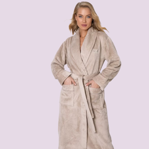 Aruelle Γυναικεία Χειμερινή Ρόμπα Πολυτελείας Ιβουάρ Μπεζ  Keira Bathrobe Beige