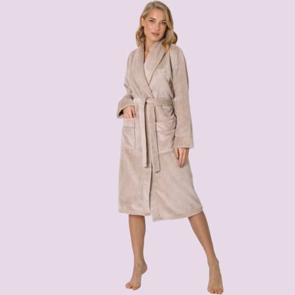 Aruelle Γυναικεία Χειμερινή Ρόμπα Πολυτελείας Ιβουάρ Μπεζ  Keira Bathrobe Beige