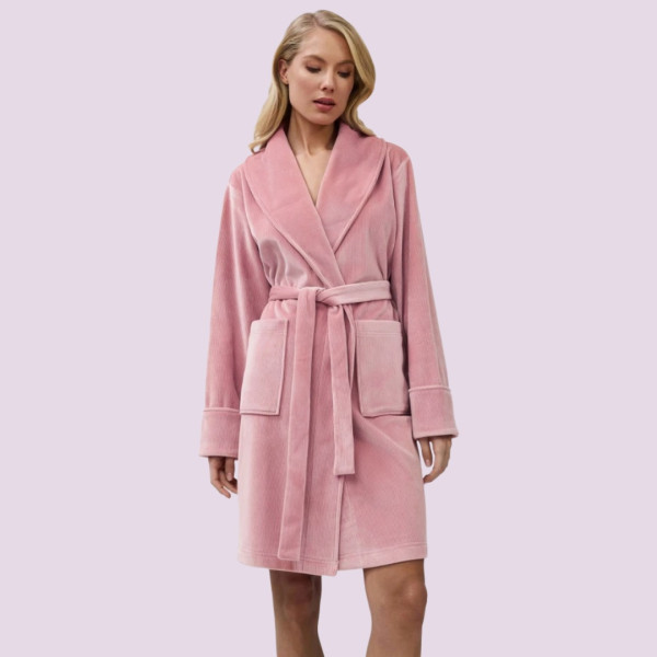 Aruelle Vea Bathrobe Γυναικεία Ρόμπα Πολυτελείας με ζώνη ρόζ 39.01.23.902