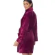 DKNY Γυναικεία βελούδινη δετή ρόμπα με logo  & τσέπες magenta φούξια YI2122688F
