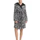 DKNY Γυναικεία βελούδινη δετή ρόμπα με logo & τσέπες black and white YI30027