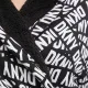 DKNY Γυναικεία βελούδινη δετή ρόμπα με logo & τσέπες black and white YI30027